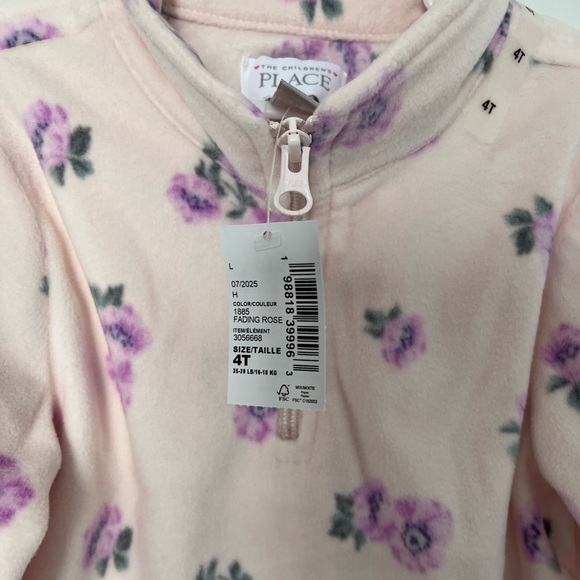 Brand New Floral Pink Kids Fleece Pullover 4T - Picture 5 of 6